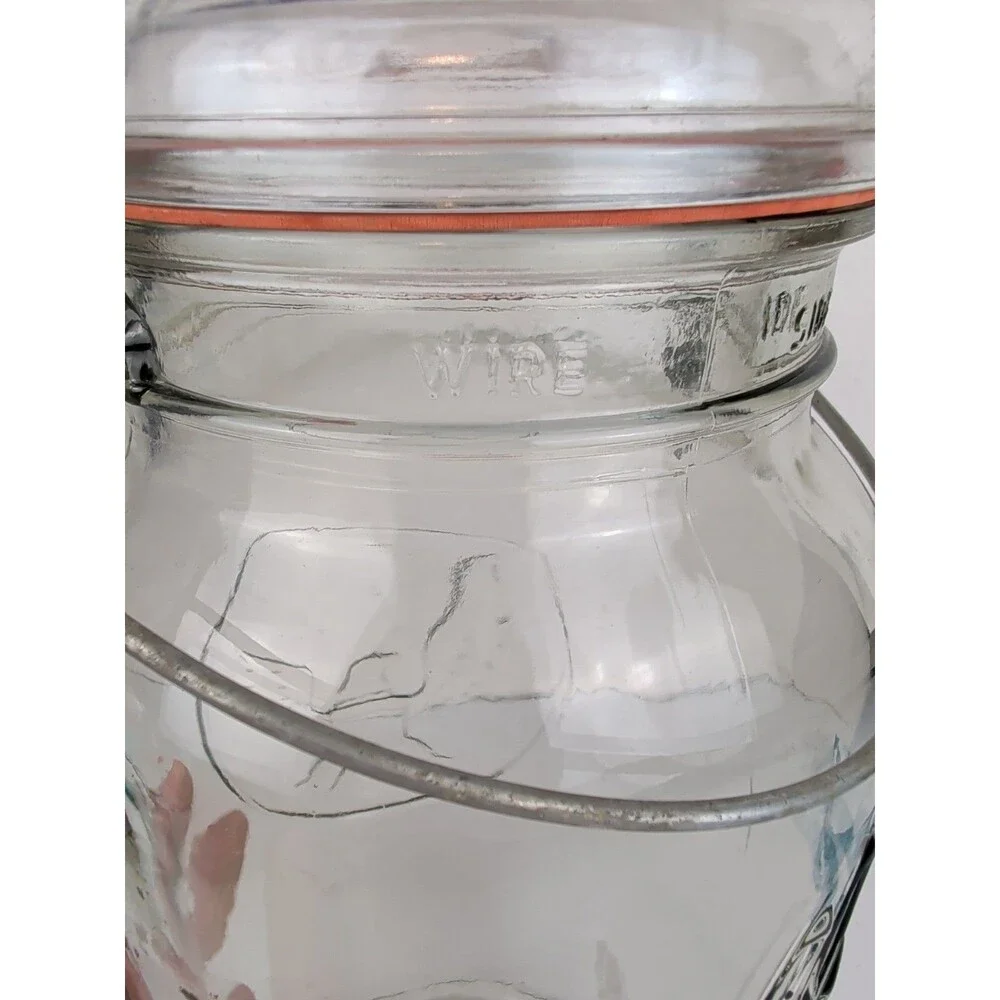 Vtg 1 Gallon BALL Ideal Canning Jar w/Eagle Emblem Lid - Wire Bail - 12”